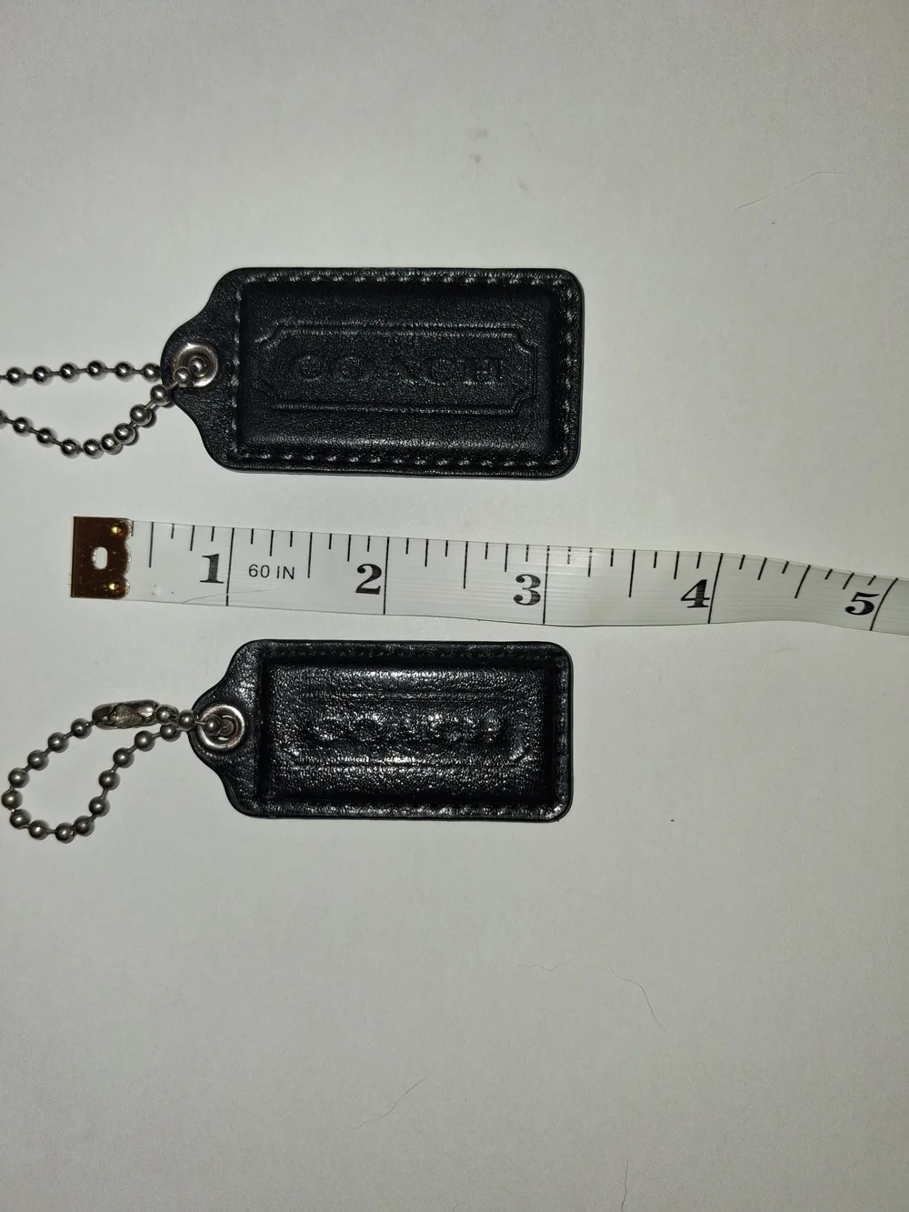 Authentic COACH Black Leather Hang Tag Keychain Bundle – 2 Sizes